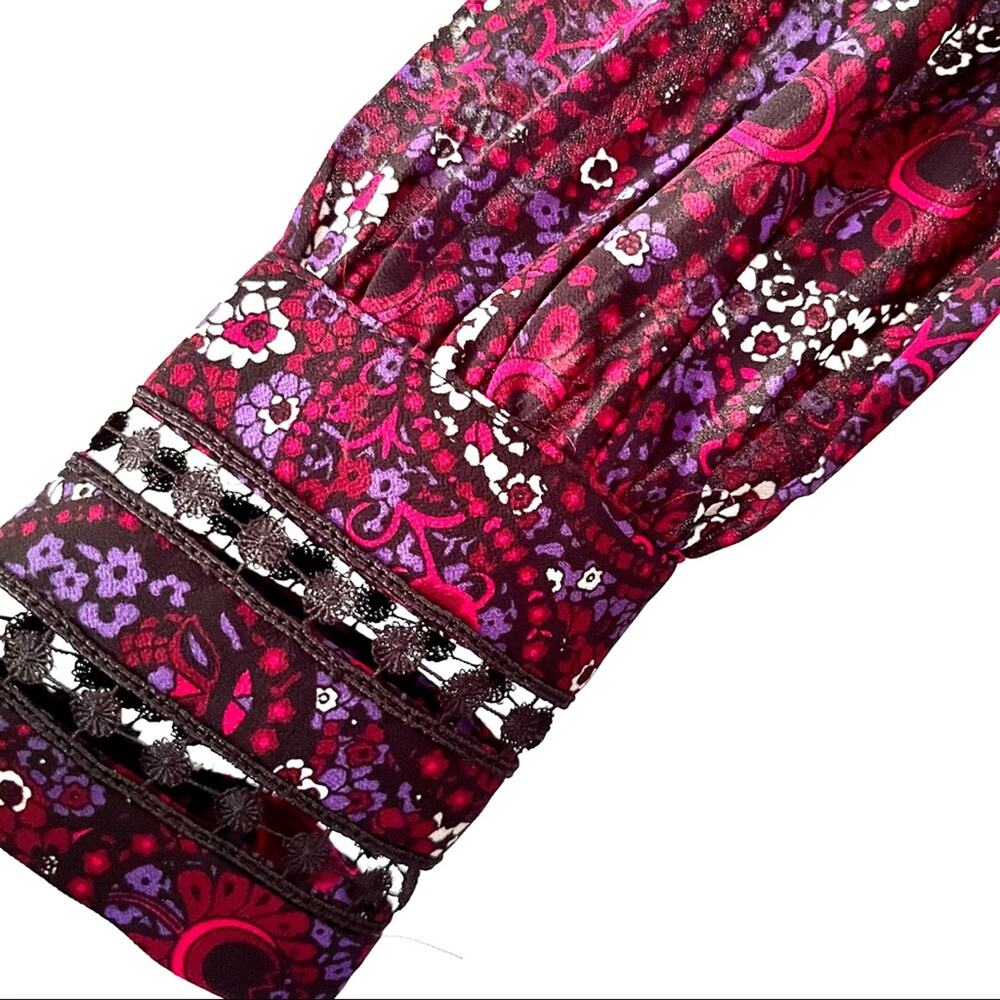 Michael Kors Burgundy Paisley Dress Size 2 - Work or Night Out - Picture 7 of 14